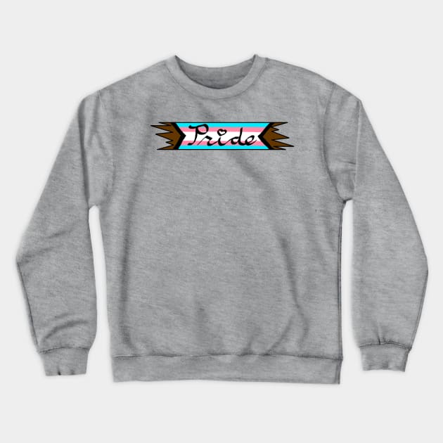 POC Transgender Pride Ribbon Crewneck Sweatshirt by HuskyWerewolf